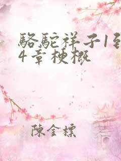 骆驼祥子1到24章梗概