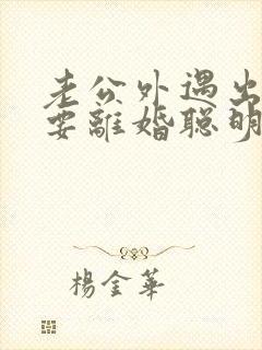 老公外遇出轨了要离婚聪明的妻子该怎么做