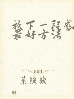 放下一段感情的最好方法