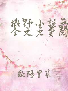 撒野小说无删减全文免费阅读