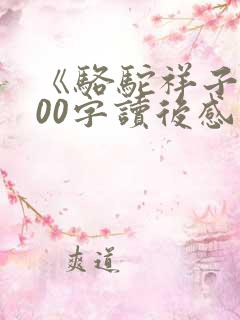 《骆驼祥子》800字读后感