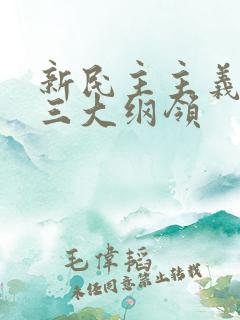 新民主主义革命三大纲领