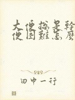 大便总是干燥排便困难怎么办