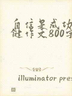 自信是成功的关键作文800字