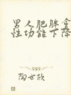 男人肥胖会导致性功能下降吗