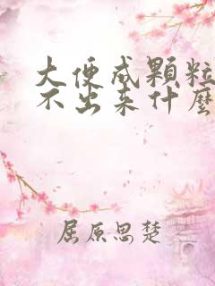 大便成颗粒状拉不出来什么原因