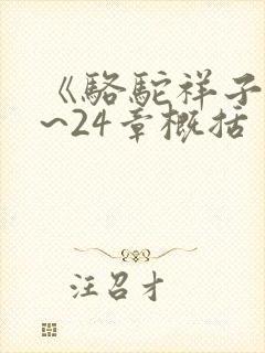 《骆驼祥子》1~24章概括