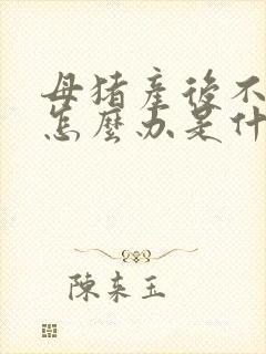 母猪产后不吃食怎么办是什么原因