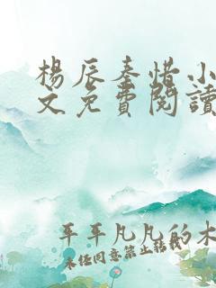 杨辰秦惜小说全文免费阅读无弹窗