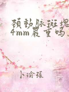 颈动脉斑块1.4mm严重吗怎么治