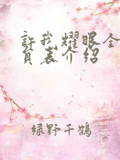 许我耀眼全部演员表介绍