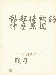 勃起后软的快是什么原因