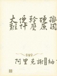 大便干硬排便困难什么原因