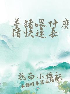 养猪喂什么能让猪快速长