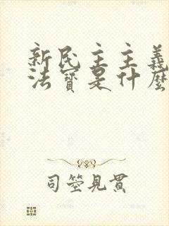 新民主主义三大法宝是什么