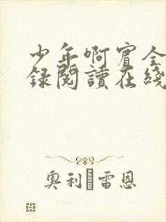 少年啊宾全文目录阅读在线