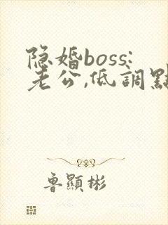 隐婚boss:老公,低调点 小说