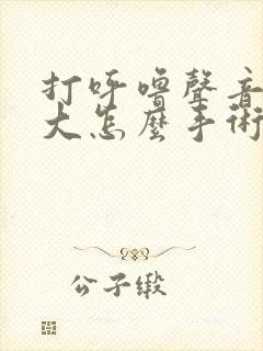 打呼噜声音特别大怎么手术治疗