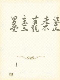 男主有老婆出轨受三观不正