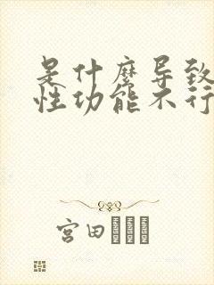 是什么导致男人性功能不行