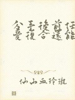 分手后前任和旧爱复合还能挽回么