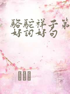 骆驼祥子第六章好词好句