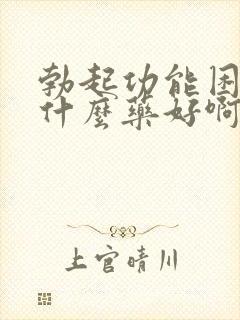 勃起功能困难吃什么药好啊