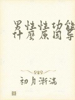 男性性功能下降什么原因导致的