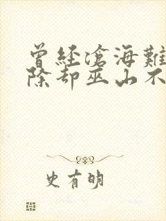 曾经沧海难为水除却巫山不是云的意思解释