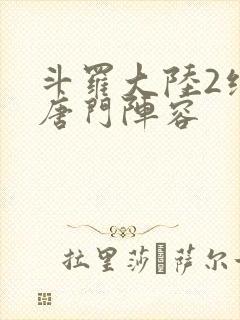 斗罗大陆2绝世唐门阵容