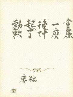 勃起后一会儿就软了什么原因