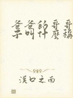 爸爸的哥哥的妻子叫什么称呼