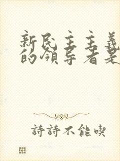 新民主主义革命的领导者是