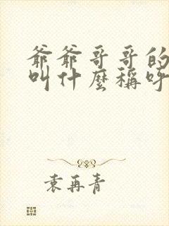 爷爷哥哥的老婆叫什么称呼