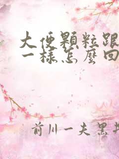 大便颗粒跟羊屎一样怎么回事