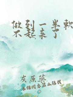 做到一半软掉硬不起来了