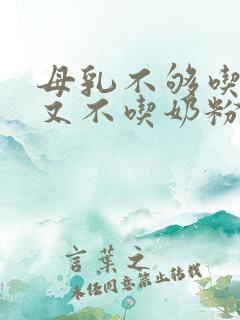 母乳不够吃宝宝又不吃奶粉怎么办