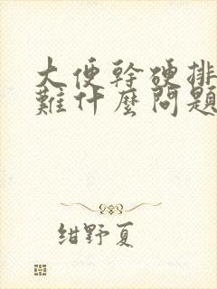 大便干硬排便困难什么问题