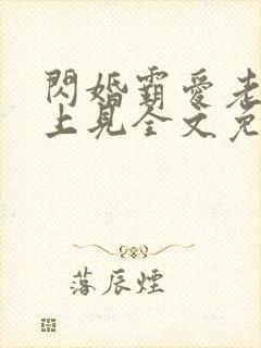 闪婚霸爱老婆晚上见全文免费阅读