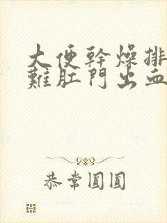 大便干燥排便困难肛门出血