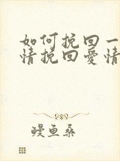 如何挽回一段感情挽回爱情