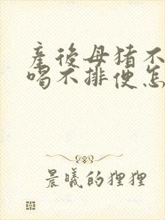 产后母猪不吃不喝不排便怎么办