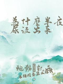 为什么半夜睡觉尿流出来