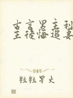 古言男主利用女主后悔追妻火葬场