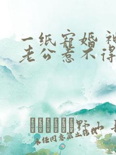 一纸宠婚 神秘老公惹不得漫画