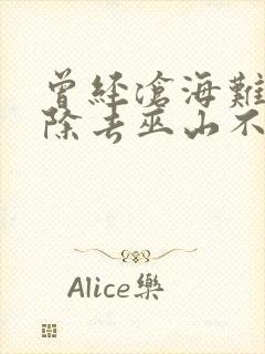 曾经沧海难为水除去巫山不是云什么意思