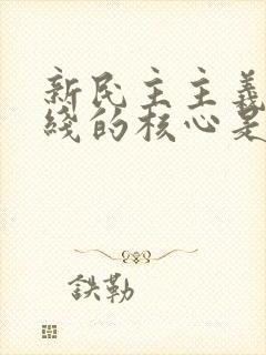 新民主主义总路线的核心是