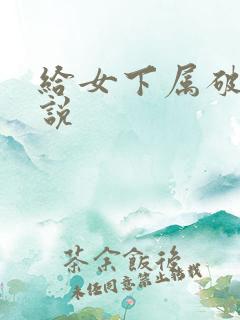 给女下属破瓜小说