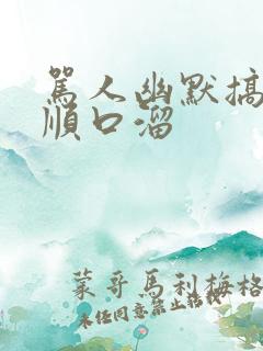 骂人幽默搞笑的顺口溜