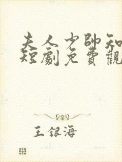 夫人少帅知错了短剧免费观看